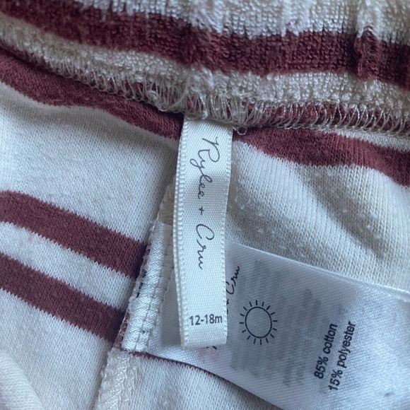 RYLEE & cru Striped Knit Shorts in Red and Cream - Picture 3 of 3